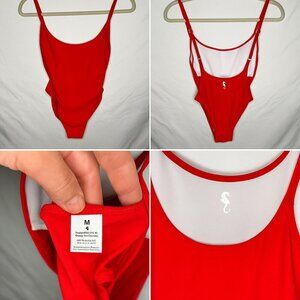 Sunny Co Clothing Red One-Piece Swimsuit | Medium Made In USA 🇺🇸